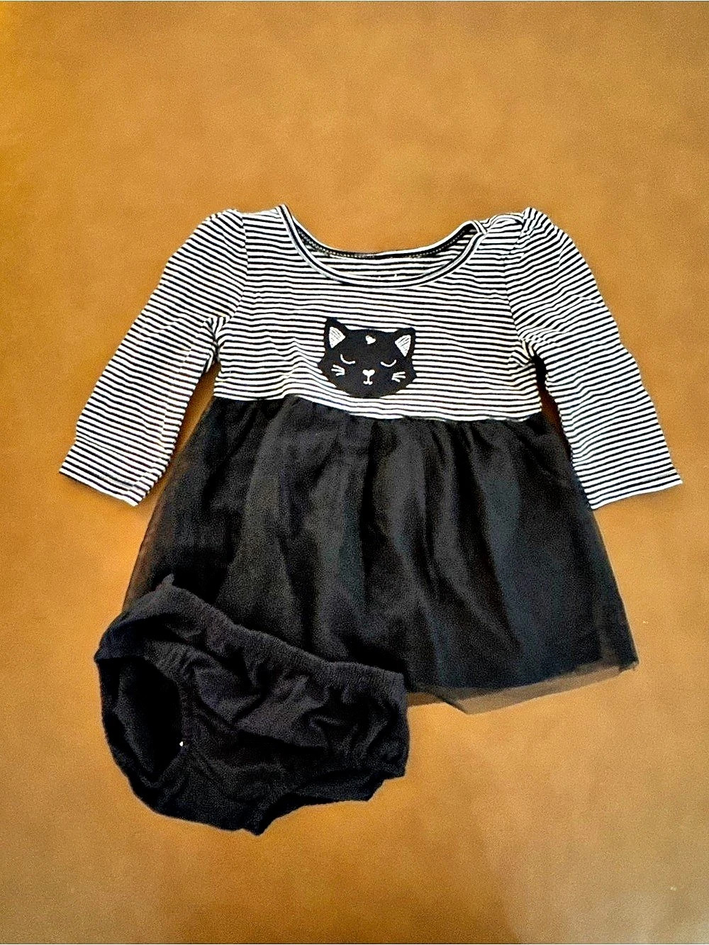 Carter's Black & White Striped Cat Tutu Dress and Bloomer Set Striped Cat Dress